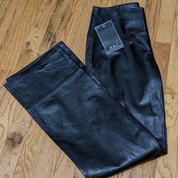 Genuine Size 12 Leather Pants Black - Picture 2 of 3